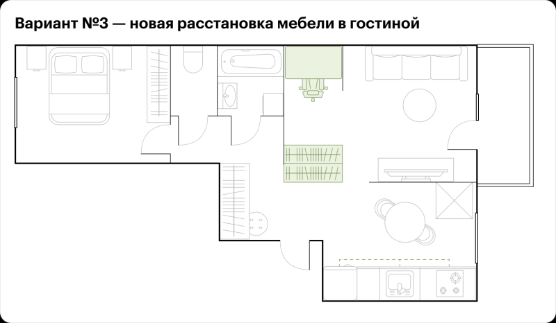 Совет дизайнера: как органи­зовать пространство в двух­комнатной квартире-распа­шонке