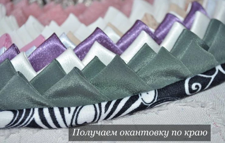 Коврик из треугольных лоскутков ткани: мастер-класс с фото